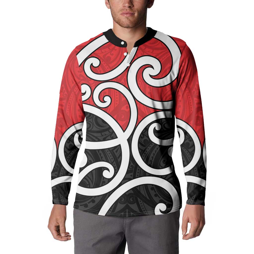 New Zealand Button Sweatshirt Maori Koru Tino Rangatiratanga Color - Polynesian Pride