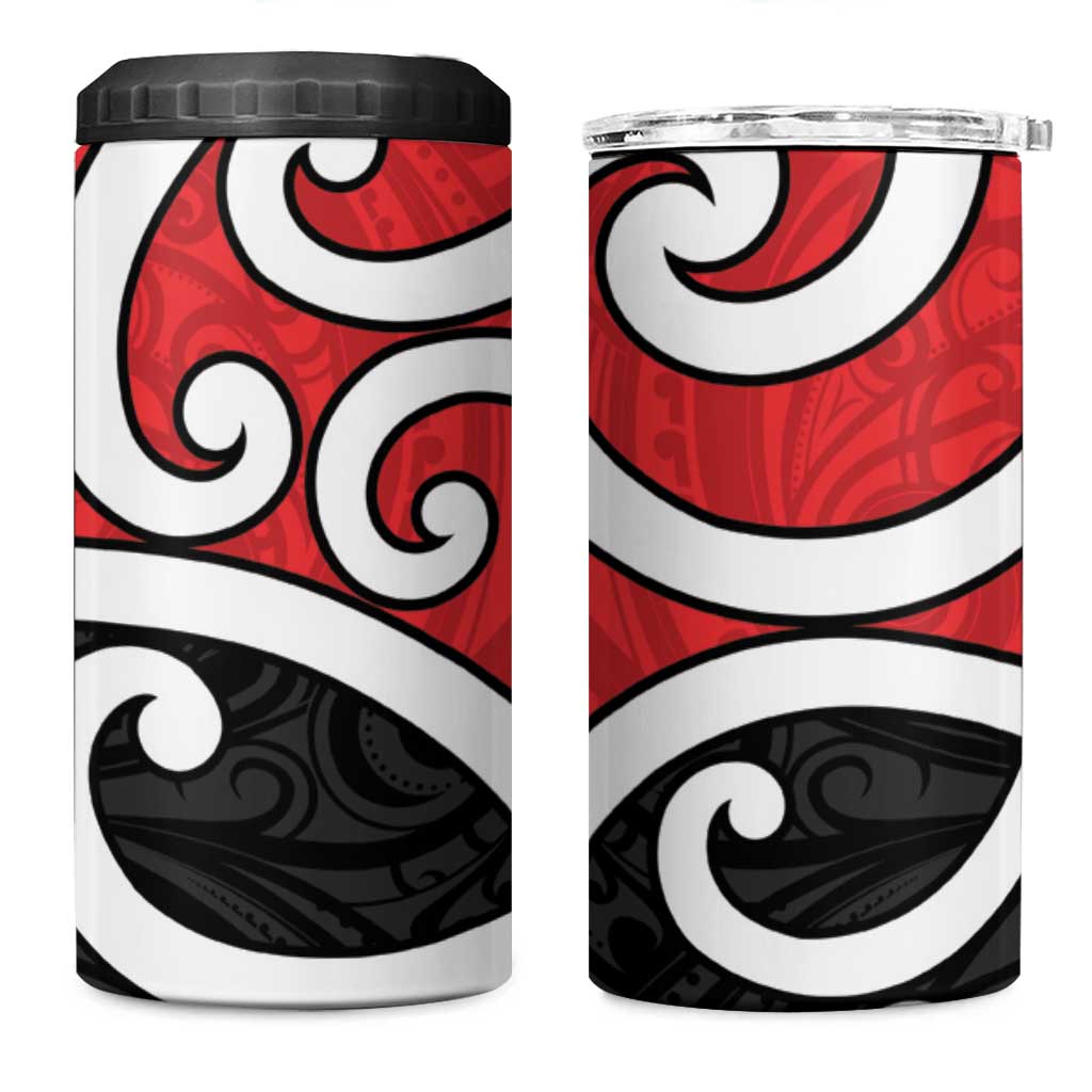 New Zealand 4 in 1 Can Cooler Tumbler Maori Koru Tino Rangatiratanga Color LT14 One Size: 16 oz Red - Polynesian Pride
