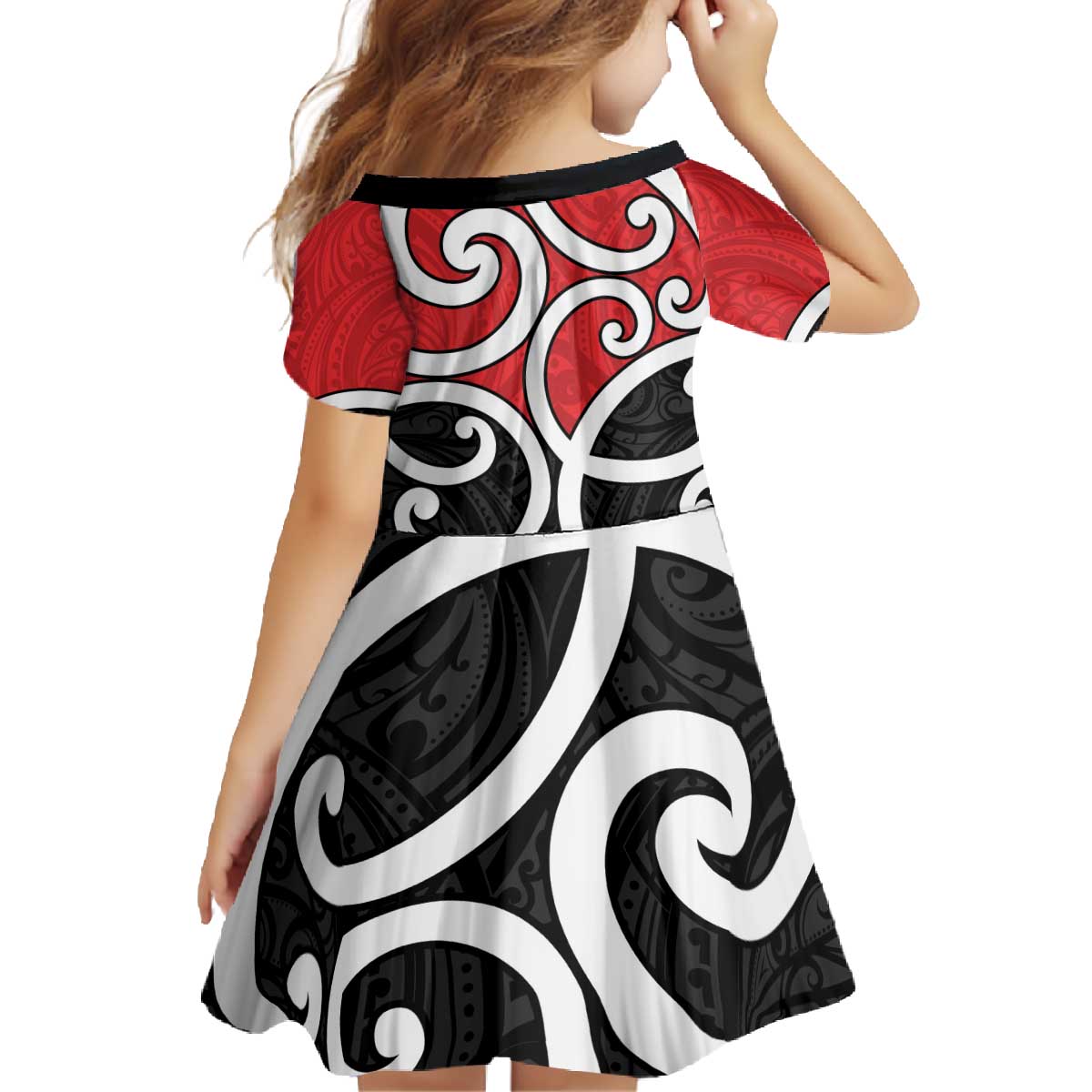 New Zealand Family Matching Off The Shoulder Long Sleeve Dress and Hawaiian Shirt Maori Koru Tino Rangatiratanga Color - Polynesian Pride