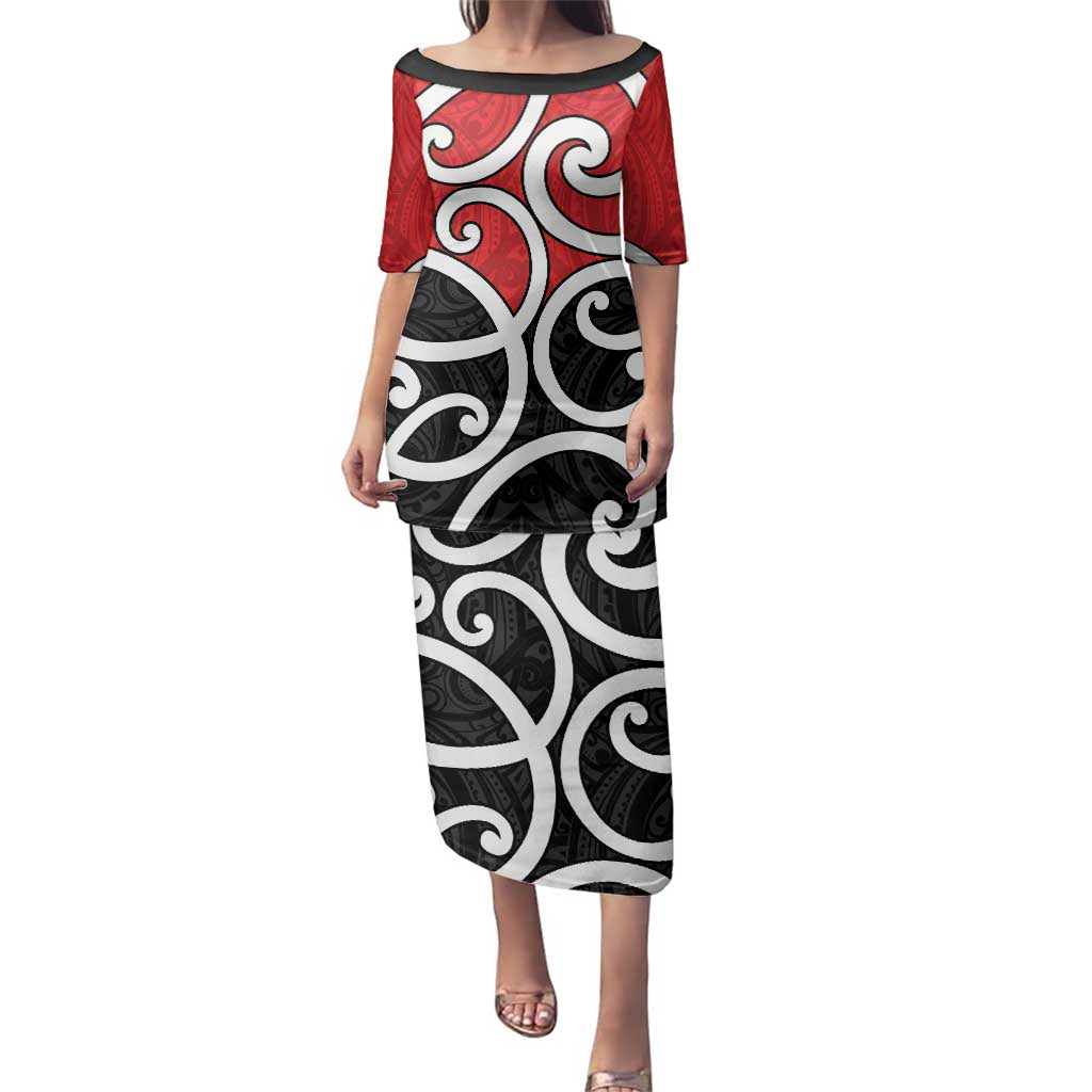 New Zealand Family Matching Puletasi and Hawaiian Shirt Maori Koru Tino Rangatiratanga Color - Polynesian Pride