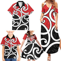New Zealand Family Matching Summer Maxi Dress and Hawaiian Shirt Maori Koru Tino Rangatiratanga Color LT14 - Polynesian Pride