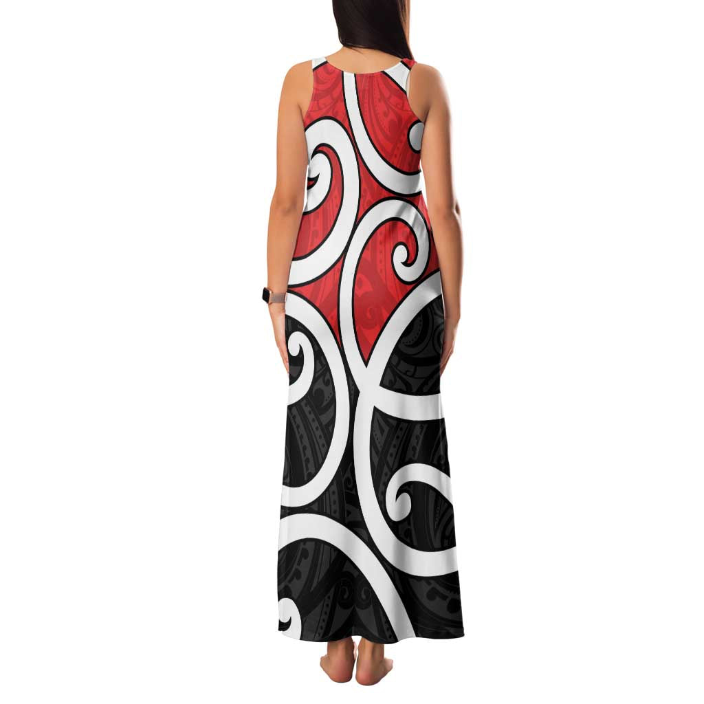 New Zealand Family Matching Tank Maxi Dress and Hawaiian Shirt Maori Koru Tino Rangatiratanga Color LT14 - Polynesian Pride
