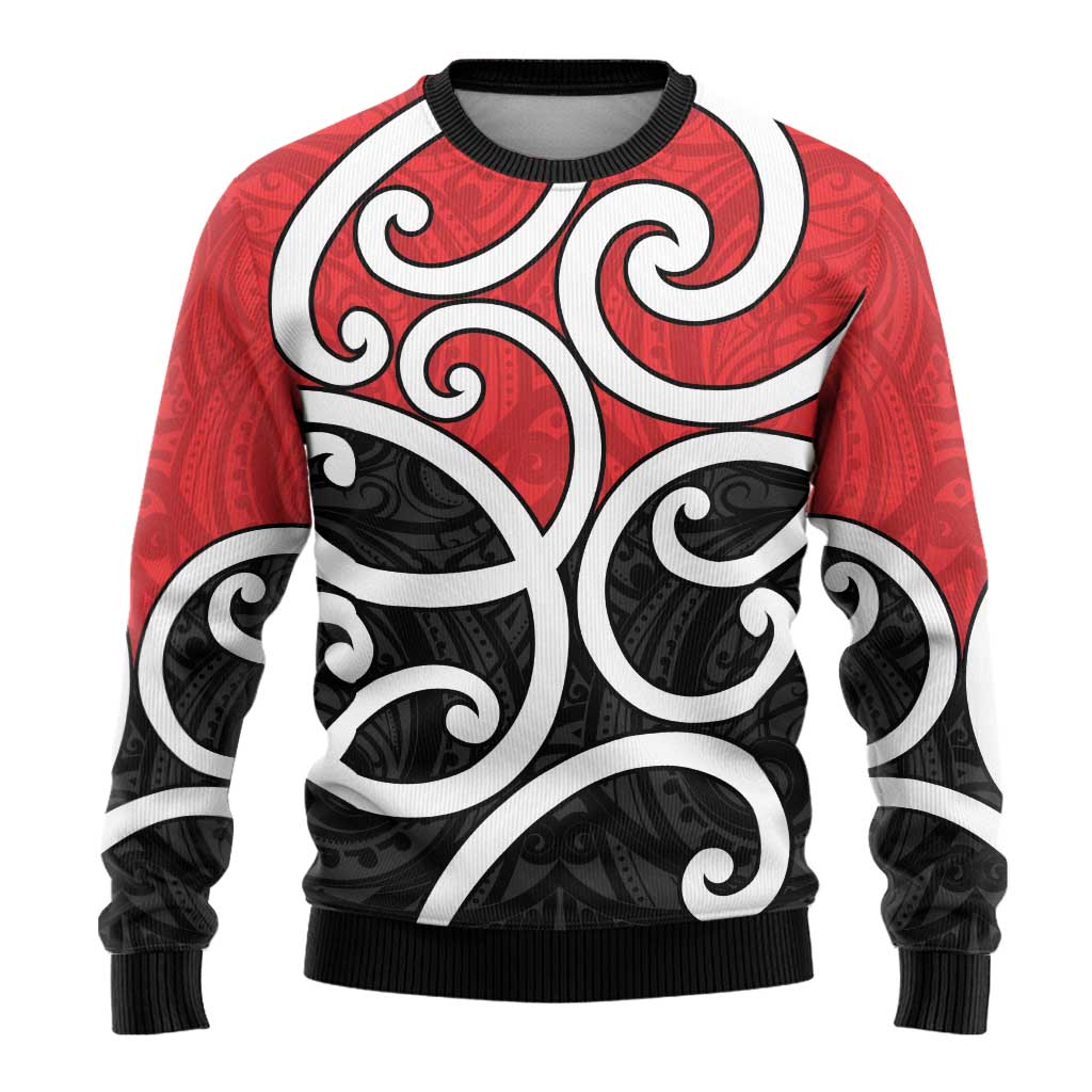 New Zealand Ugly Christmas Sweater Maori Koru Tino Rangatiratanga Color - Polynesian Pride