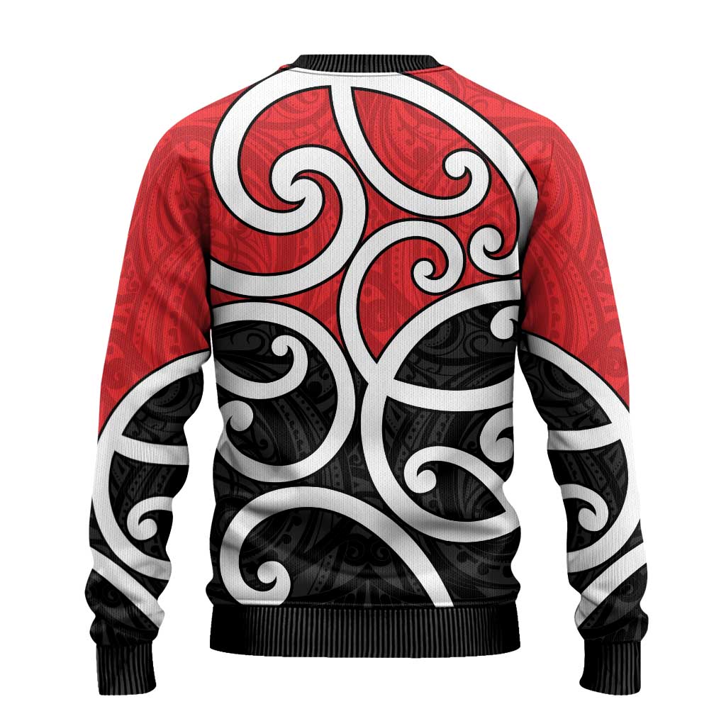 New Zealand Ugly Christmas Sweater Maori Koru Tino Rangatiratanga Color - Polynesian Pride