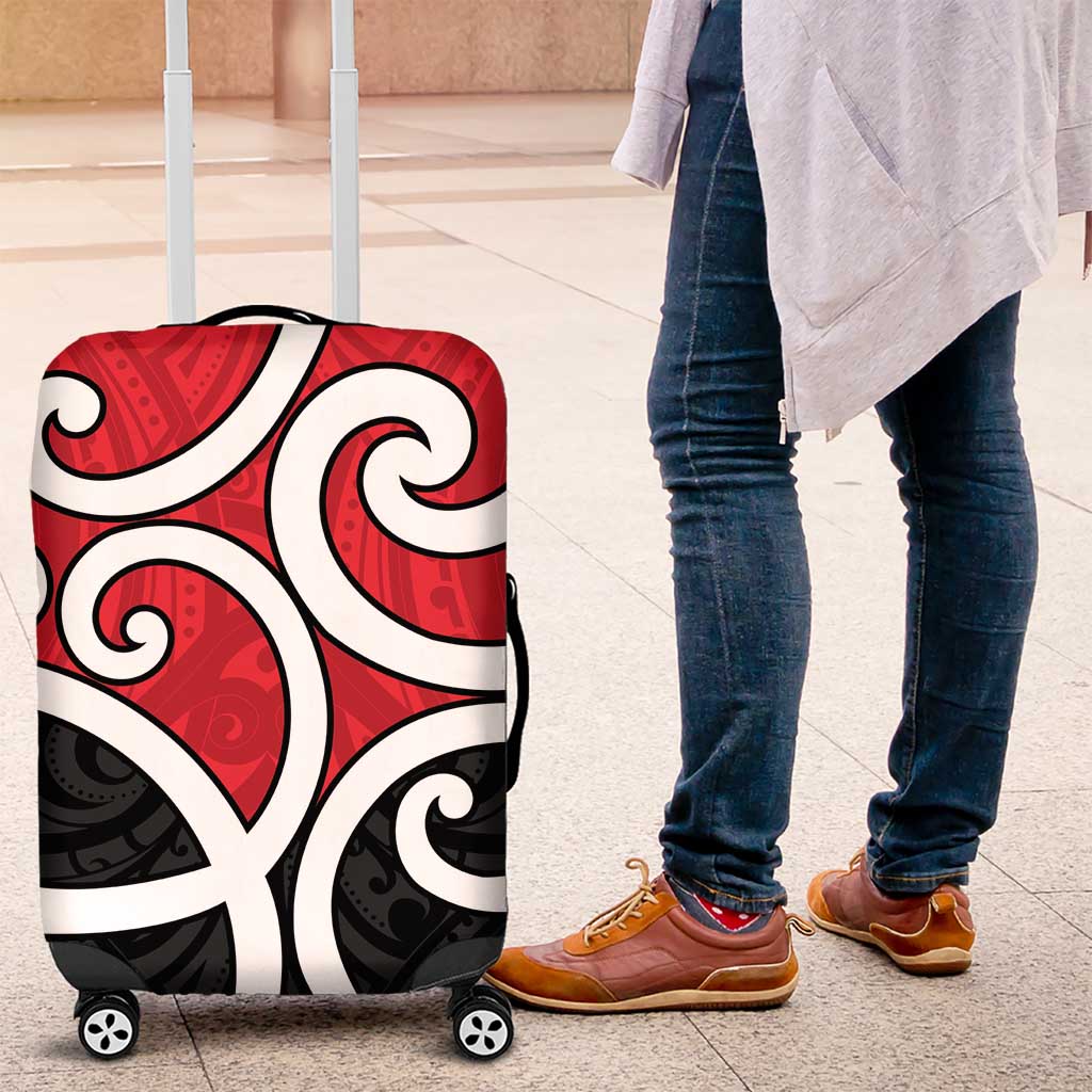 New Zealand Luggage Cover Maori Koru Tino Rangatiratanga Color LT14 Red - Polynesian Pride