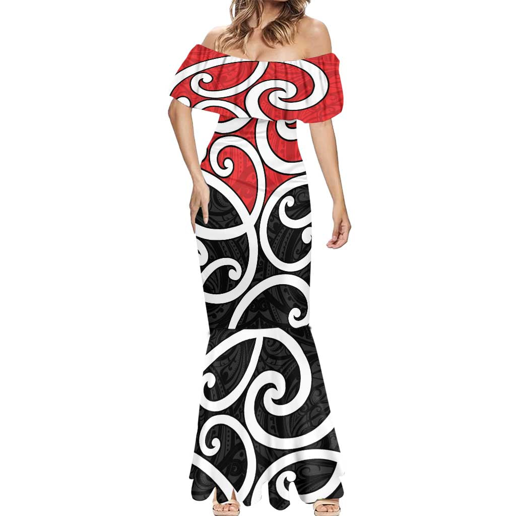 New Zealand Mermaid Dress Maori Koru Tino Rangatiratanga Color LT14 - Polynesian Pride