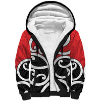 New Zealand Sherpa Hoodie Maori Koru Tino Rangatiratanga Color LT14 Unisex Red - Polynesian Pride