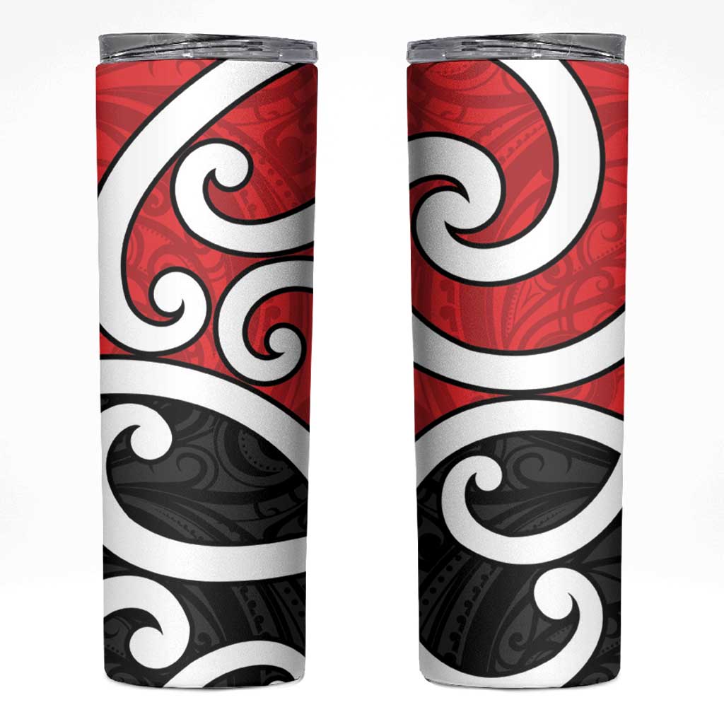 New Zealand Skinny Tumbler Maori Koru Tino Rangatiratanga Color LT14 Red - Polynesian Pride