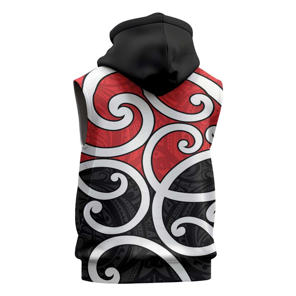 New Zealand Sleeveless Zip Hoodie Maori Koru Tino Rangatiratanga Color - Polynesian Pride