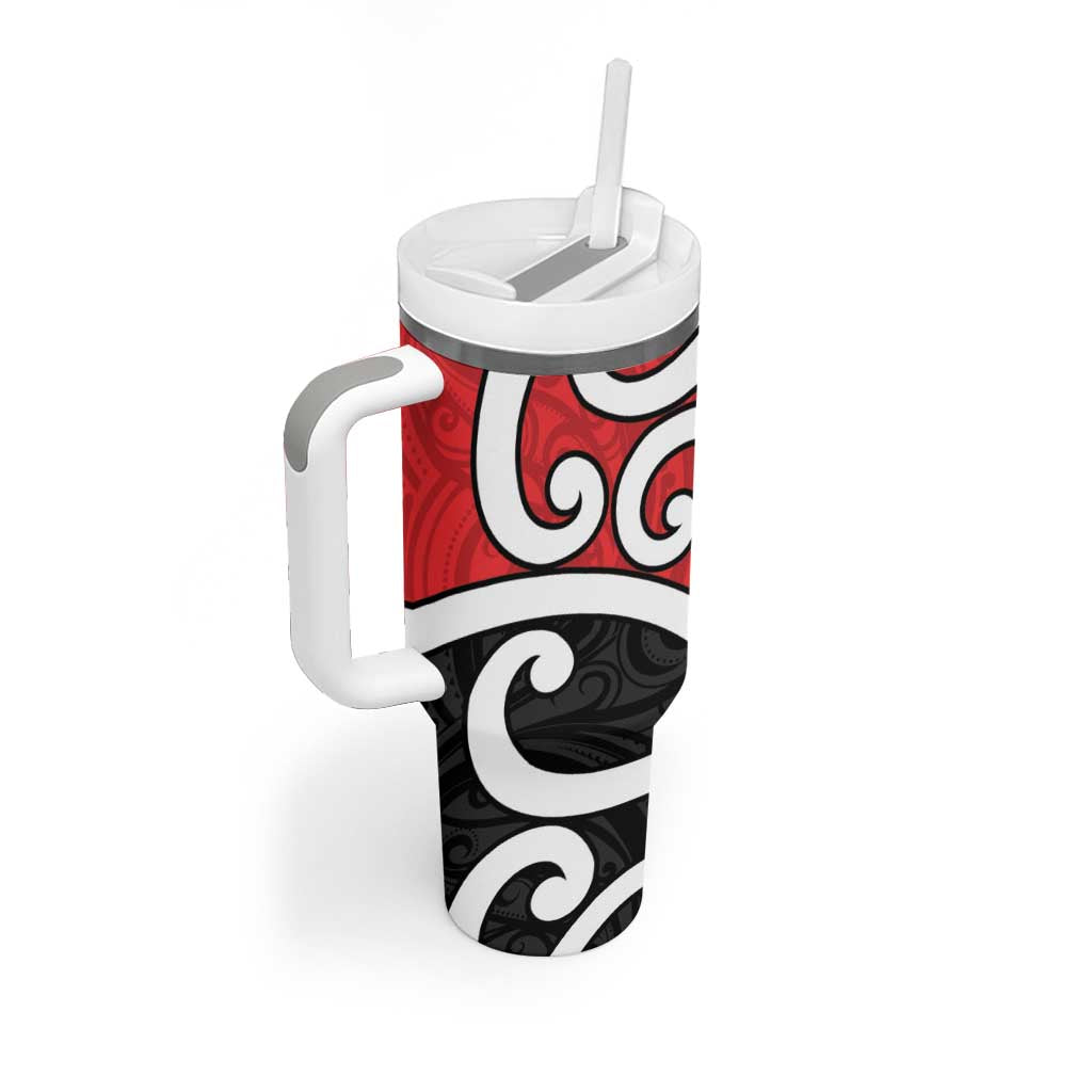 New Zealand Tumbler With Handle Maori Koru Tino Rangatiratanga Color - Polynesian Pride
