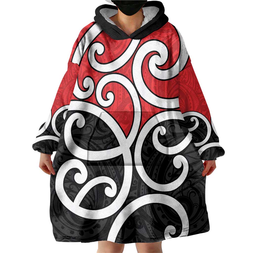 New Zealand Wearable Blanket Hoodie Maori Koru Tino Rangatiratanga Color LT14 - Polynesian Pride