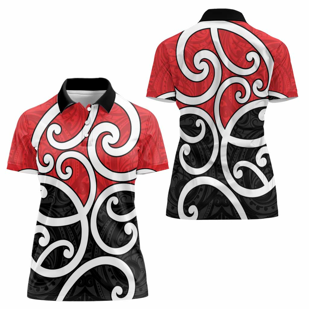 New Zealand Women Polo Shirt Maori Koru Tino Rangatiratanga Color LT14 - Polynesian Pride