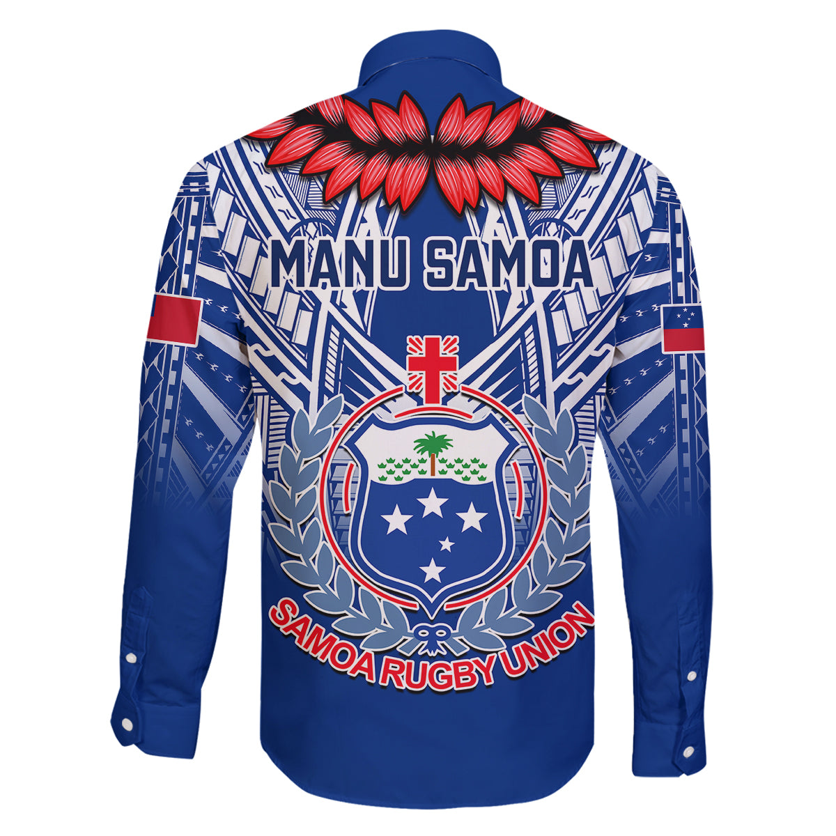 Samoa Rugby Family Matching Long Sleeve Bodycon Dress and Hawaiian Shirt 2023 Go Manu Samoa With Ula Fala Style LT14 - Polynesian Pride