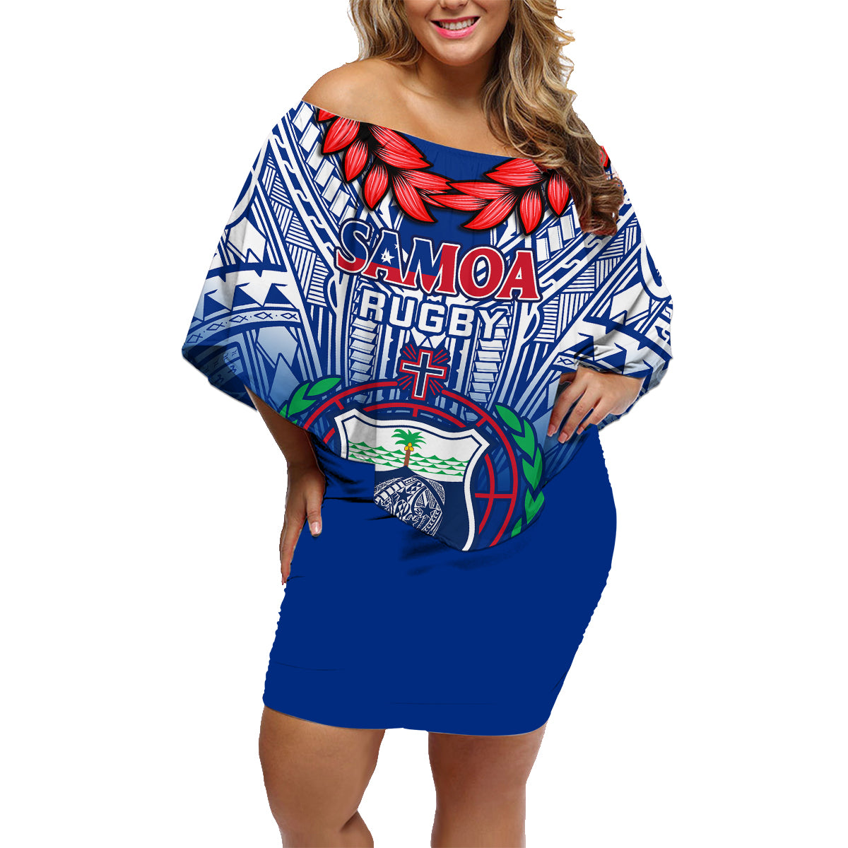 samoa-rugby-family-matching-off-shoulder-short-dress-and-hawaiian-shirt-2023-go-manu-samoa-with-ula-fala-style