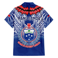 Samoa Rugby Family Matching Puletasi Dress and Hawaiian Shirt 2023 Go Manu Samoa With Ula Fala Style LT14 - Polynesian Pride