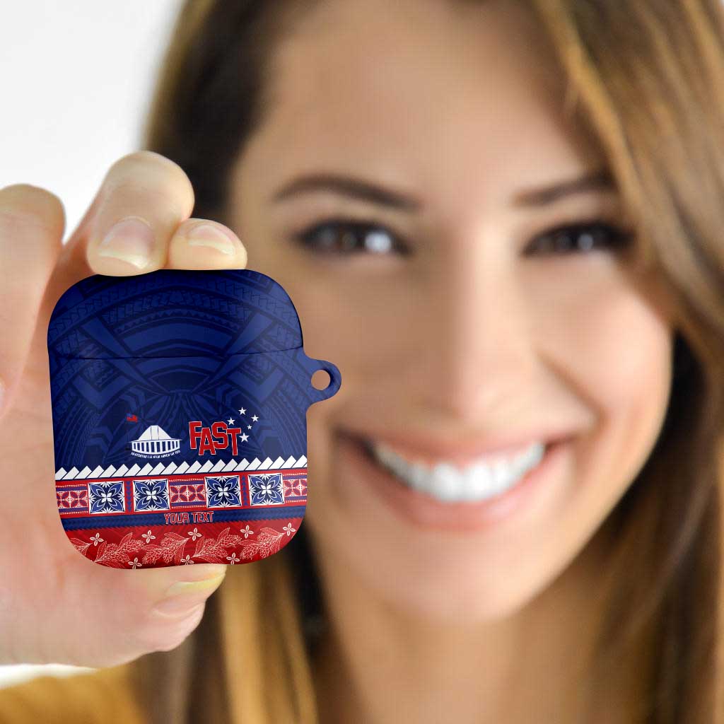 Personalised FAST Samoa Siapo AirPods Case Teuila Flowers Samoan Pattern - Polynesian Pride