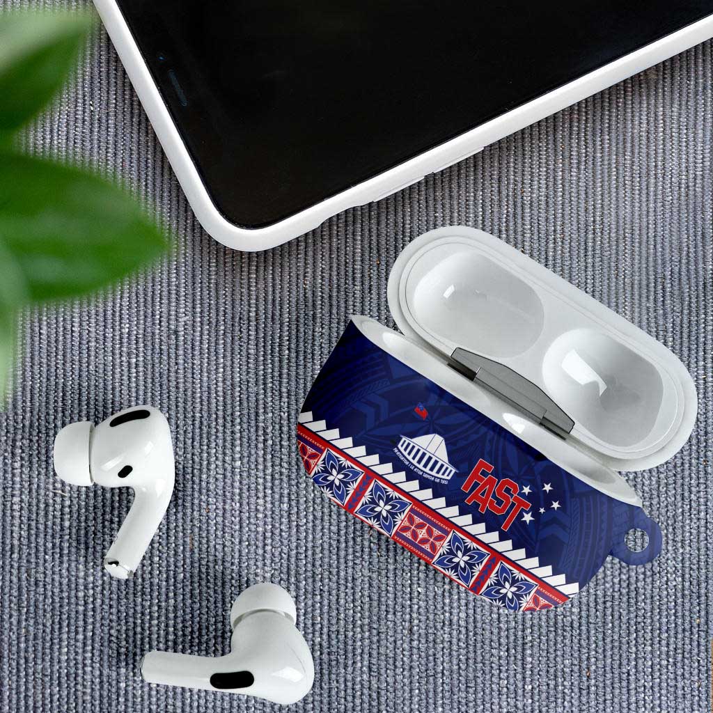 Personalised FAST Samoa Siapo AirPods Case Teuila Flowers Samoan Pattern - Polynesian Pride