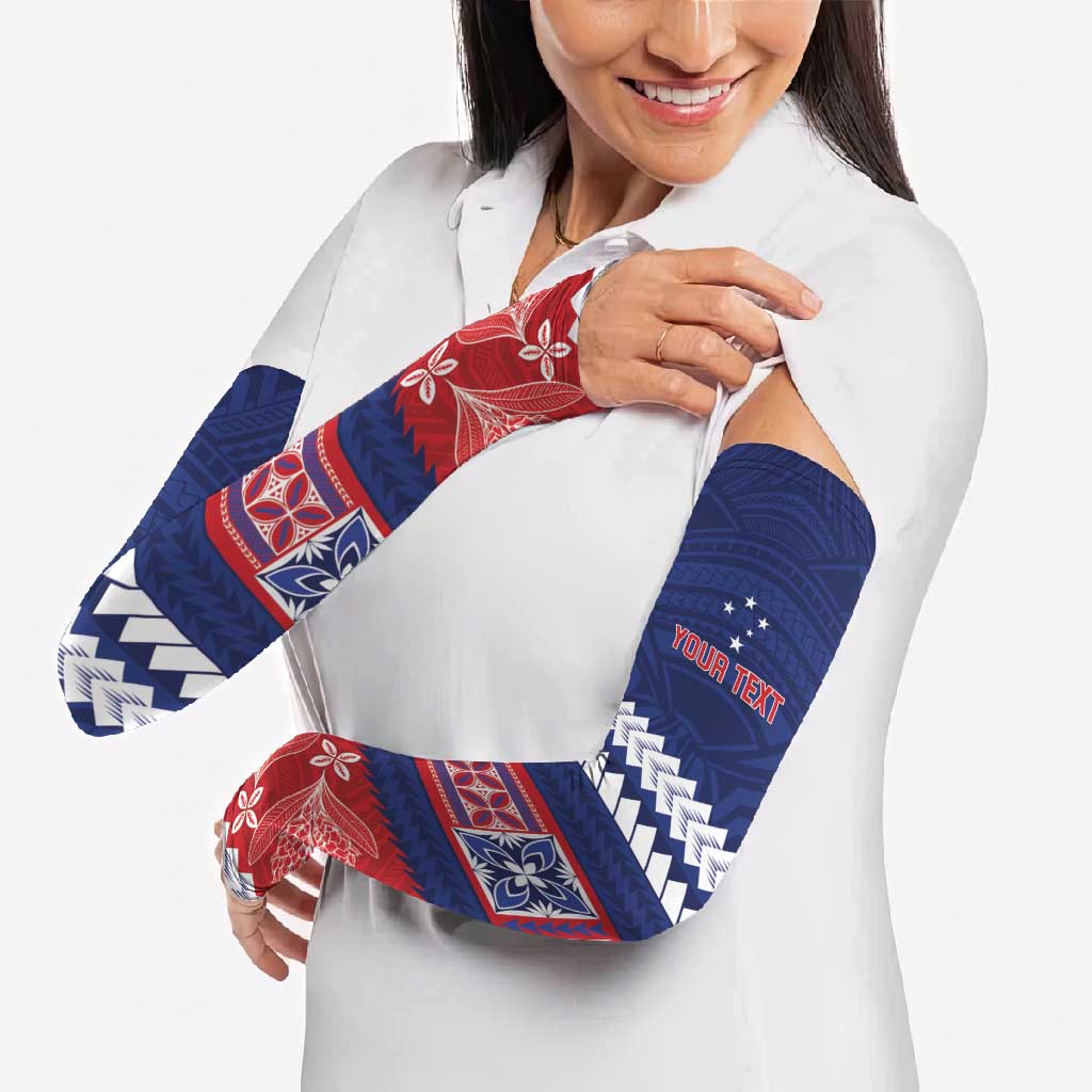 Personalised FAST Samoa Siapo Arm Sleeves Teuila Flowers Samoan Pattern - Polynesian Pride