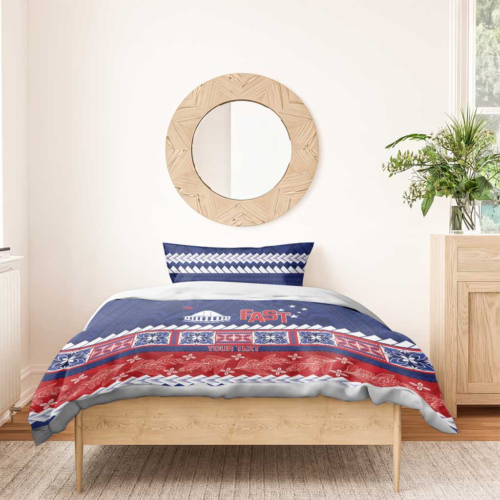 Personalised FAST Samoa Siapo Bedding Set Teuila Flowers Samoan Pattern - Polynesian Pride