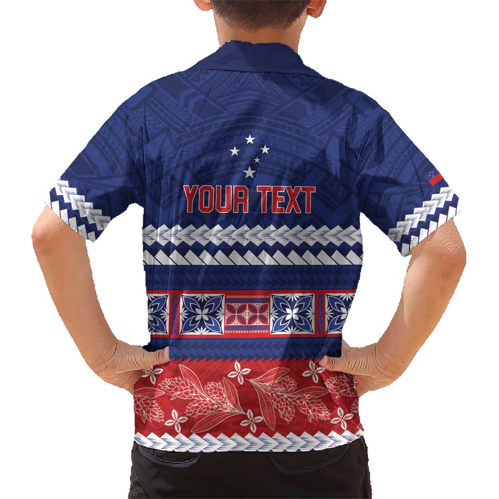 Personalised FAST Samoa Siapo Family Matching Short Sleeve Bodycon Dress and Hawaiian Shirt Teuila Flowers Samoan Pattern - Polynesian Pride
