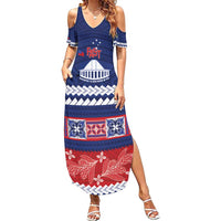 Personalised FAST Samoa Siapo Family Matching Summer Maxi Dress and Hawaiian Shirt Teuila Flowers Samoan Pattern - Polynesian Pride