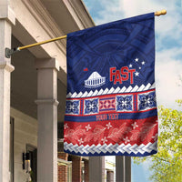 Personalised FAST Samoa Siapo Garden Flag Teuila Flowers Samoan Pattern - Polynesian Pride