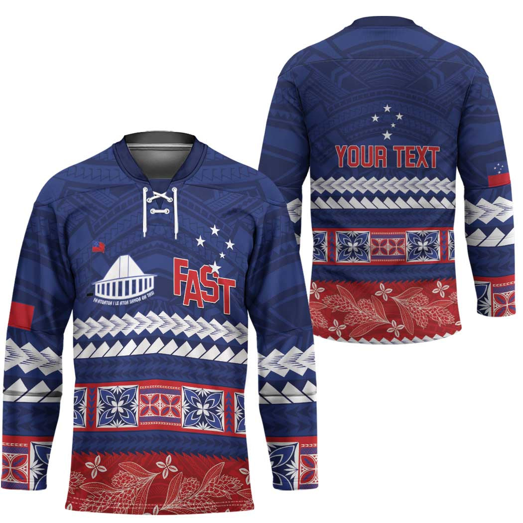 Personalised FAST Samoa Siapo Hockey Jersey Teuila Flowers Samoan Pattern - Polynesian Pride