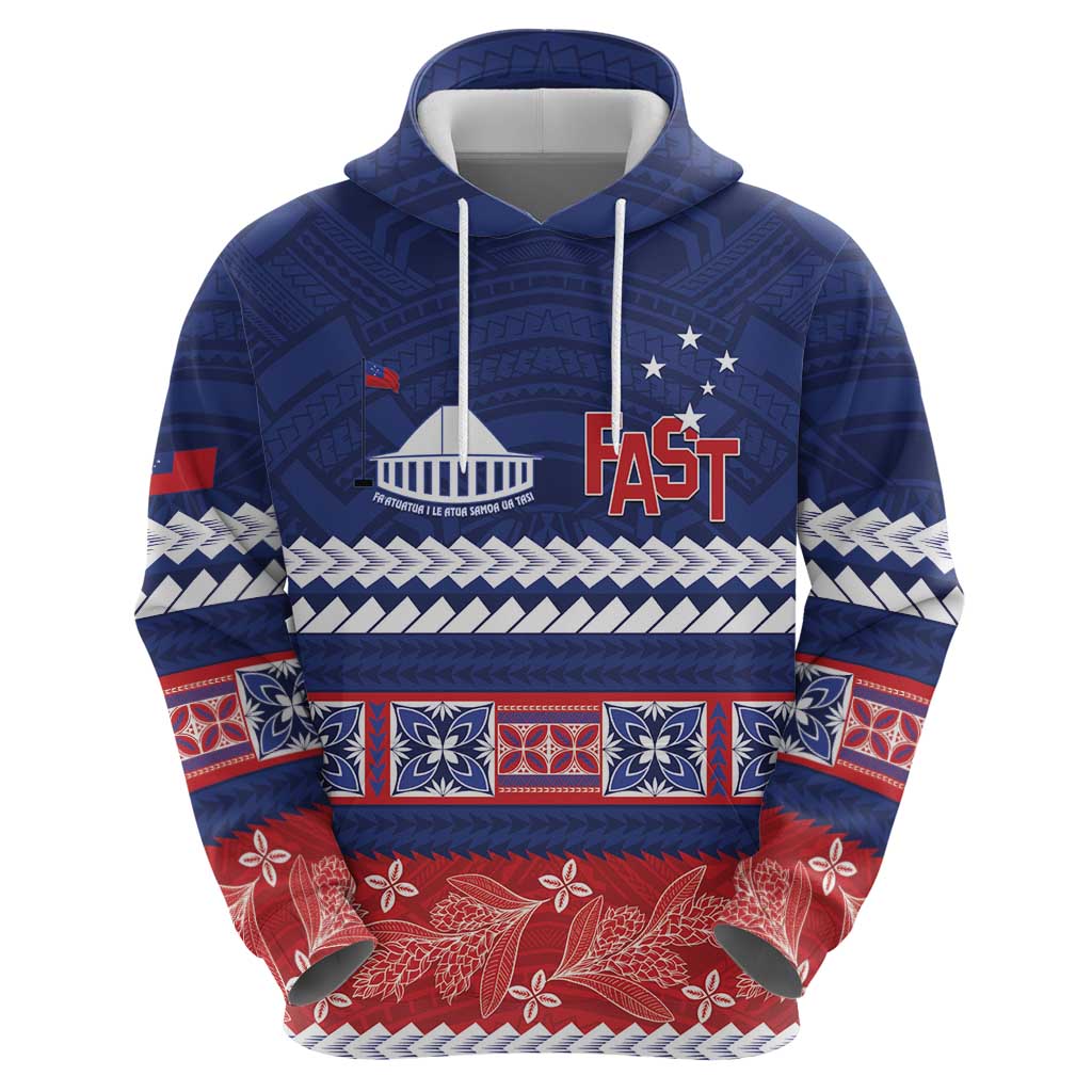 Personalised FAST Samoa Siapo Hoodie Teuila Flowers Samoan Pattern - Polynesian Pride