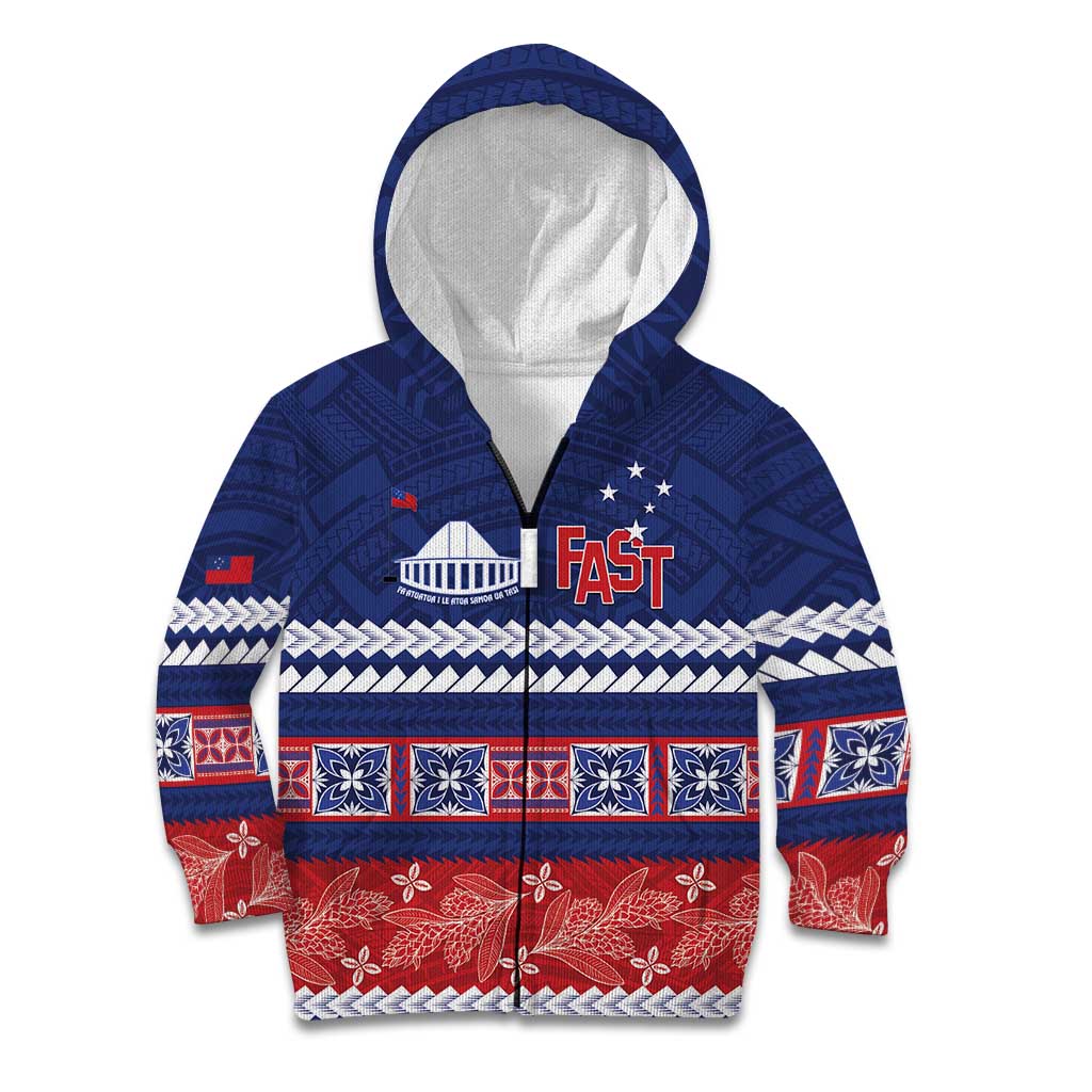 Personalised FAST Samoa Siapo Kid Hoodie Teuila Flowers Samoan Pattern - Polynesian Pride