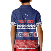 Personalised FAST Samoa Siapo Kid Polo Shirt Teuila Flowers Samoan Pattern - Polynesian Pride