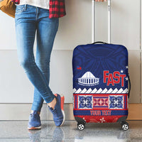 Personalised FAST Samoa Siapo Luggage Cover Teuila Flowers Samoan Pattern - Polynesian Pride
