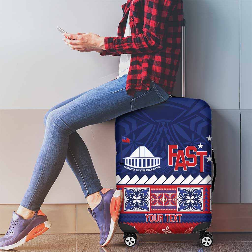 Personalised FAST Samoa Siapo Luggage Cover Teuila Flowers Samoan Pattern - Polynesian Pride