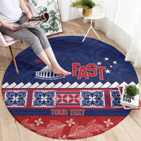 Personalised FAST Samoa Siapo Round Carpet Teuila Flowers Samoan Pattern - Polynesian Pride