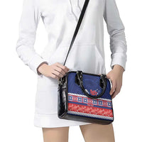 Personalised FAST Samoa Siapo Shoulder Handbag Teuila Flowers Samoan Pattern - Polynesian Pride