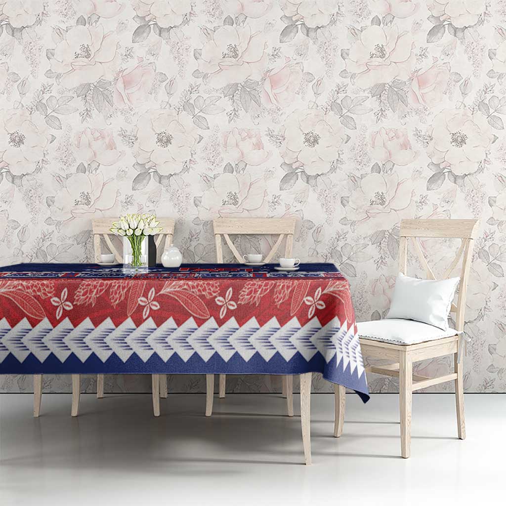 Personalised FAST Samoa Siapo Tablecloth Teuila Flowers Samoan Pattern - Polynesian Pride