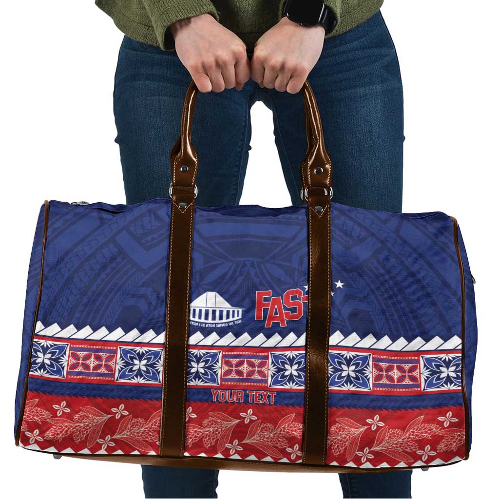 Personalised FAST Samoa Siapo Travel Bag Teuila Flowers Samoan Pattern - Polynesian Pride