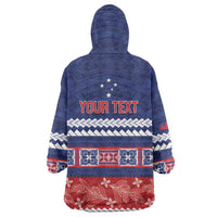 Personalised FAST Samoa Siapo Wearable Blanket Hoodie Teuila Flowers Samoan Pattern - Polynesian Pride