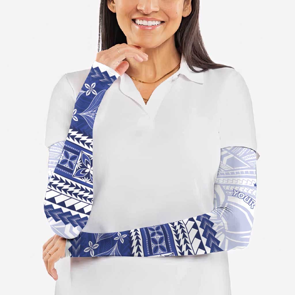 Personalised HRPP Samoa Siapo Arm Sleeves Teuila Flowers Samoan Pattern - Polynesian Pride