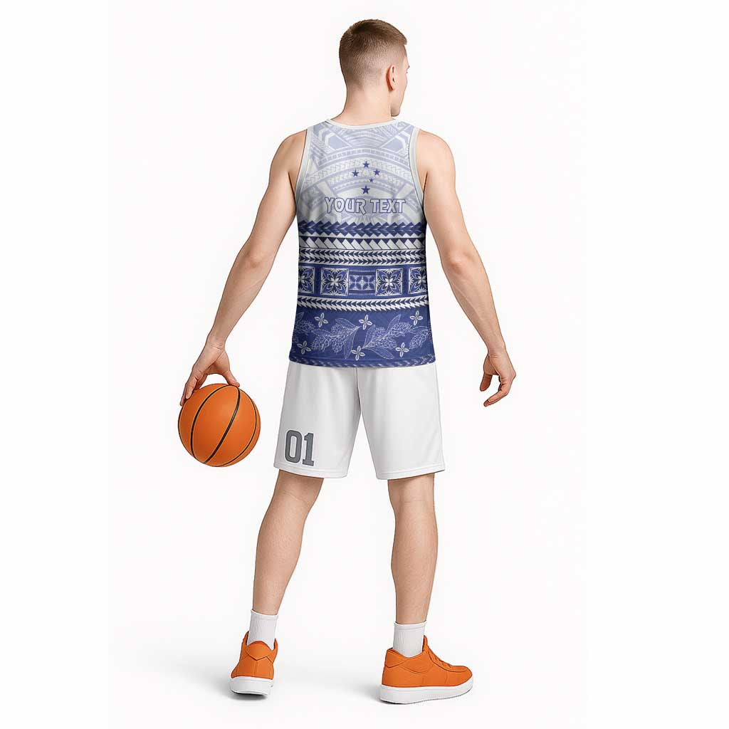 Personalised HRPP Samoa Siapo Basketball Jersey Teuila Flowers Samoan Pattern - Polynesian Pride