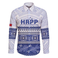 Personalised HRPP Samoa Siapo Family Matching Off The Shoulder Long Sleeve Dress and Hawaiian Shirt Teuila Flowers Samoan Pattern - Polynesian Pride