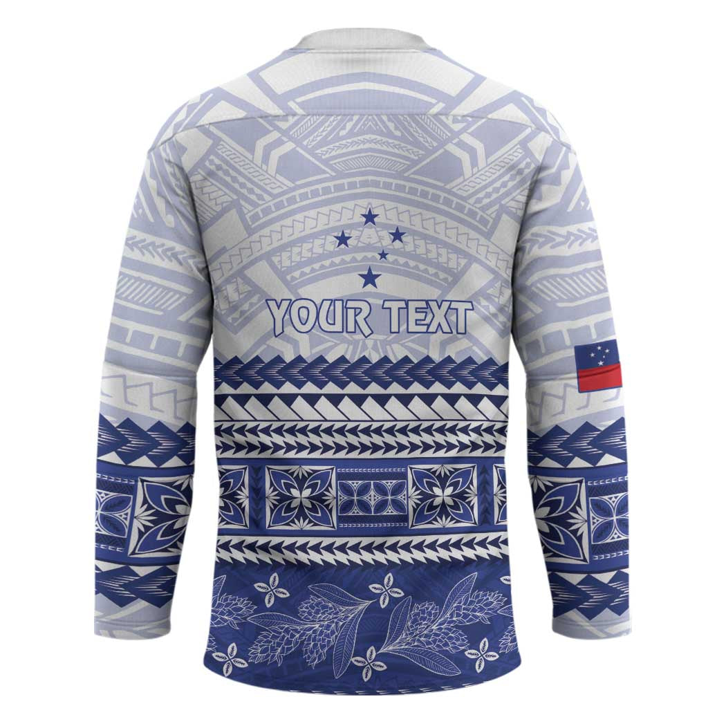 Personalised HRPP Samoa Siapo Hockey Jersey Teuila Flowers Samoan Pattern - Polynesian Pride