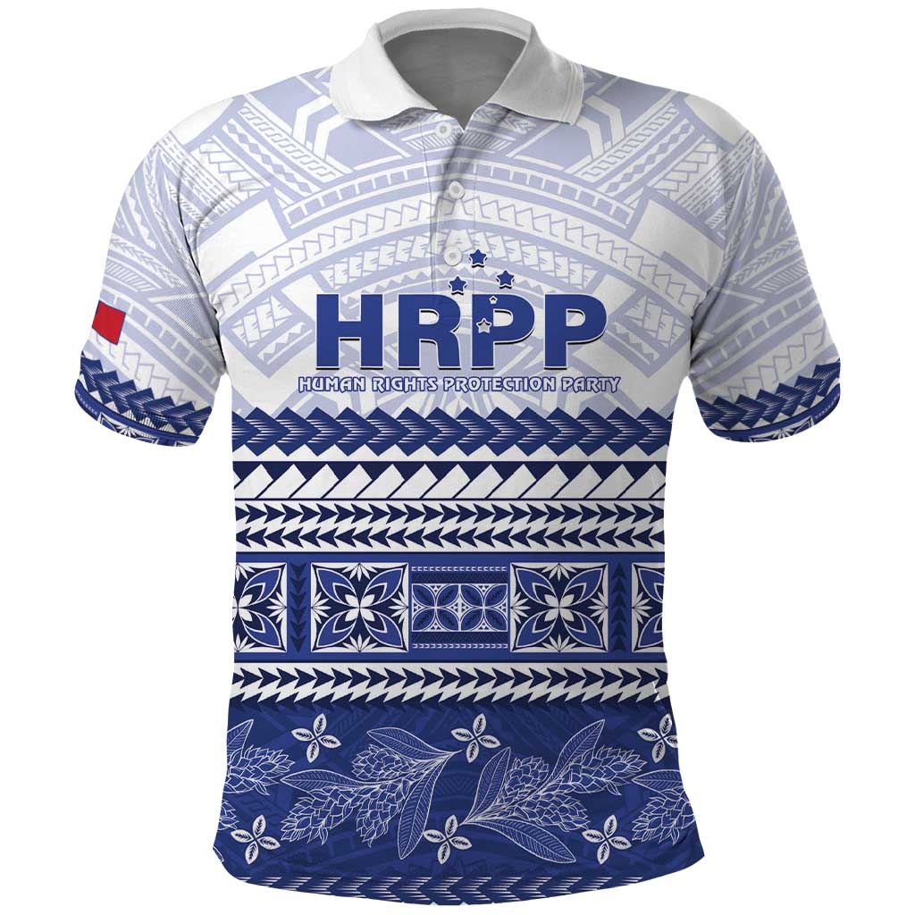 Personalised HRPP Samoa Siapo Polo Shirt Teuila Flowers Samoan Pattern - Polynesian Pride