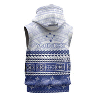 Personalised HRPP Samoa Siapo Sleeveless Hoodie Teuila Flowers Samoan Pattern - Polynesian Pride