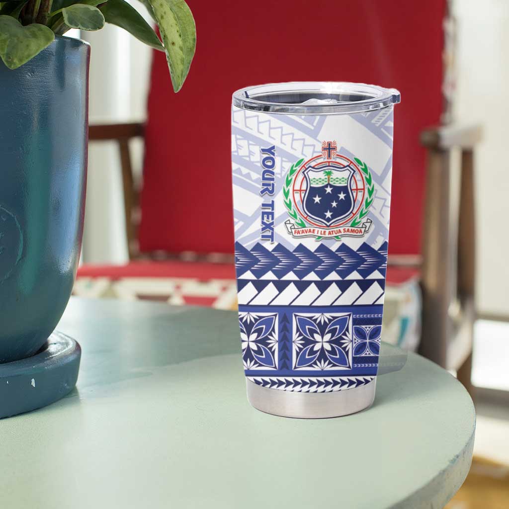 Personalised HRPP Samoa Siapo Tumbler Cup Teuila Flowers Samoan Pattern - Polynesian Pride