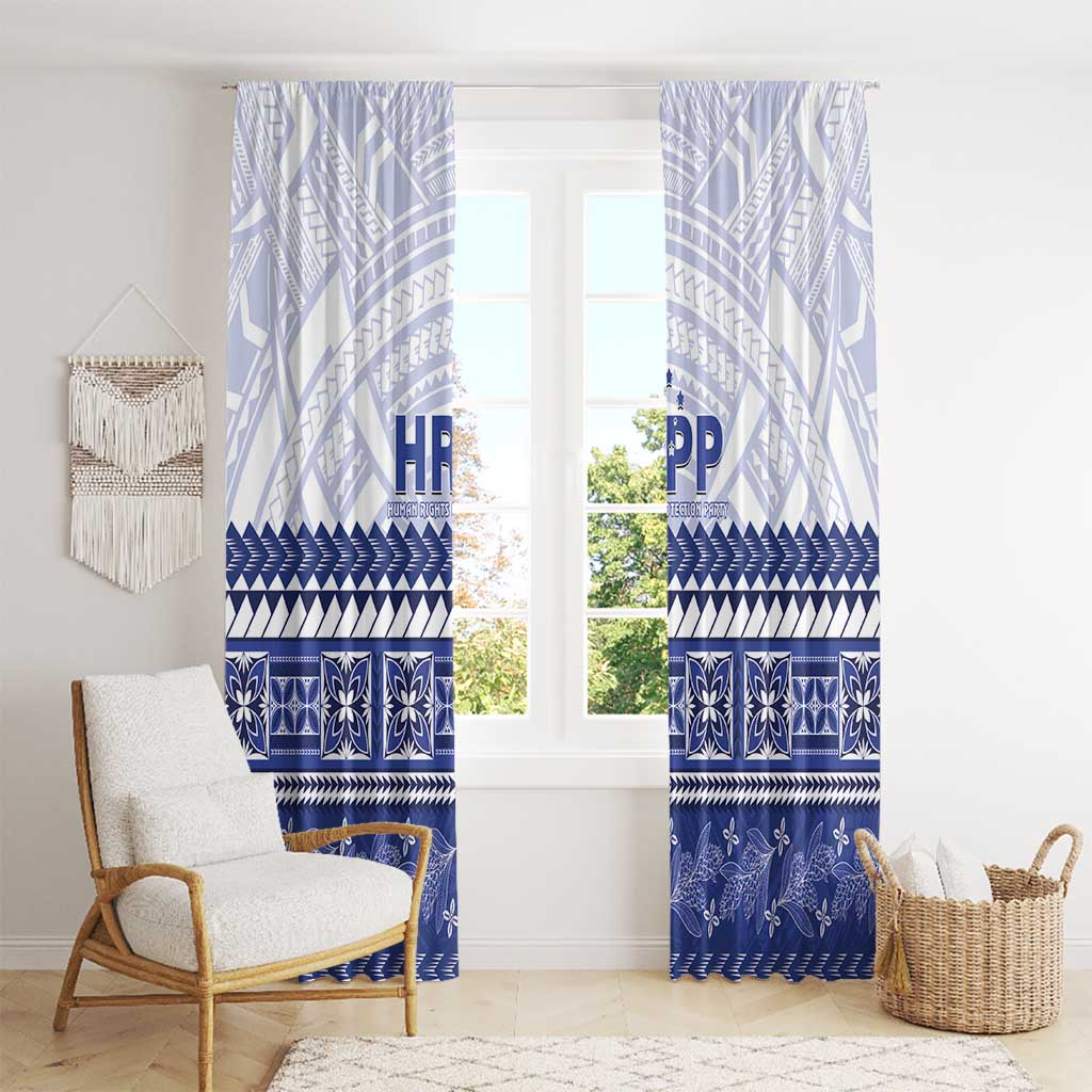 HRPP Samoa Siapo Window Curtain Teuila Flowers Samoan Pattern - Polynesian Pride