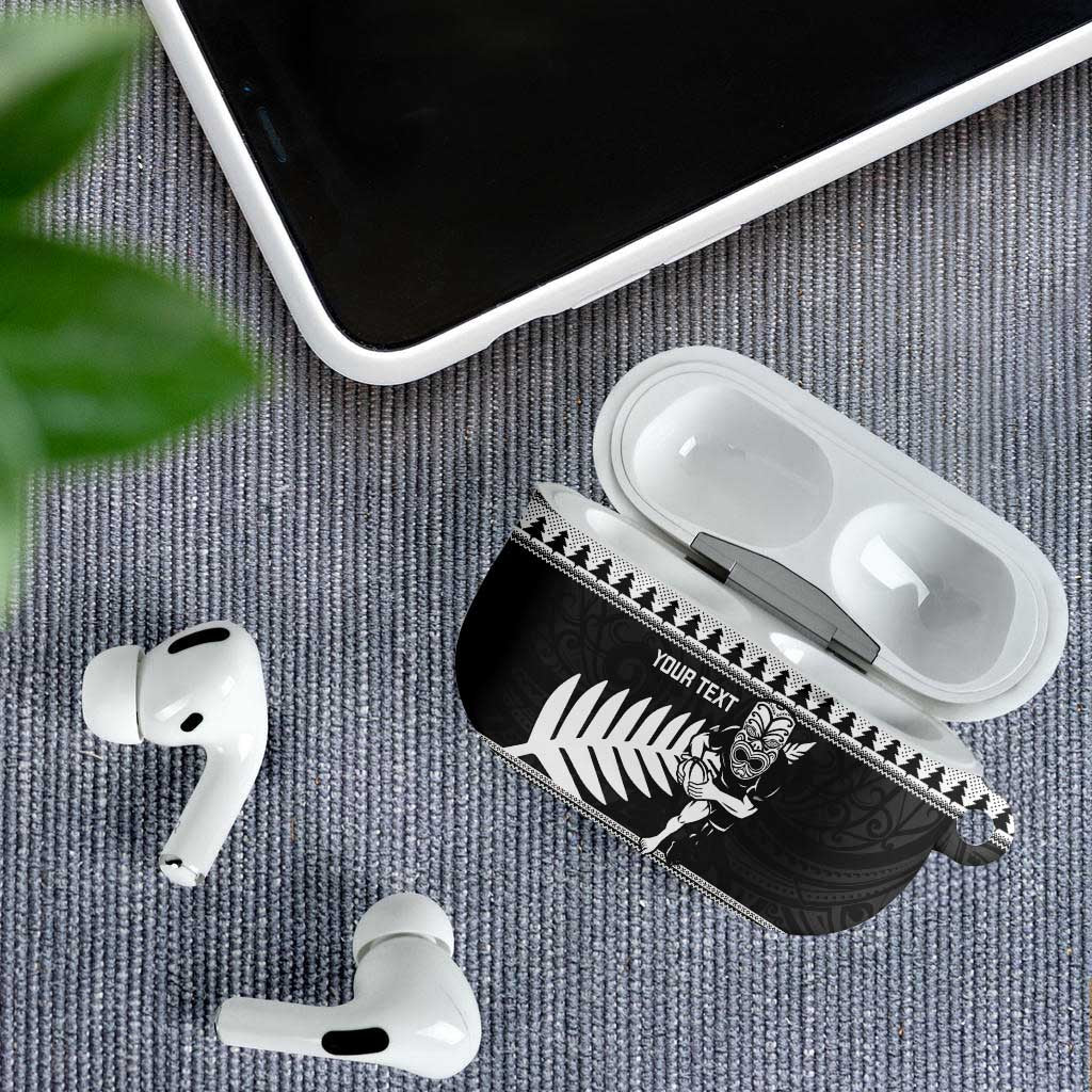 New Zealand Christmas Rugby Personalised AirPods Case Meri Kirihimete All Black Maori - Polynesian Pride