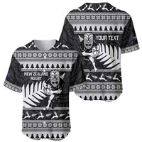 New Zealand Christmas Rugby Personalised Baseball Jersey Meri Kirihimete All Black Maori - Polynesian Pride