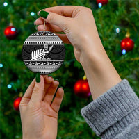 New Zealand Christmas Rugby Personalised Ceramic Ornament Meri Kirihimete All Black Maori - Polynesian Pride