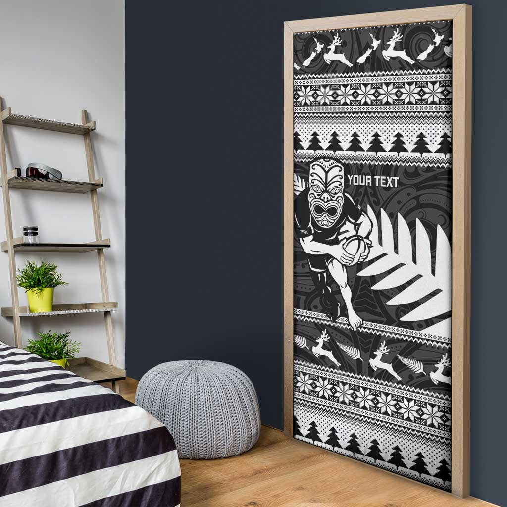 New Zealand Christmas Rugby Personalised Door Cover Meri Kirihimete All Black Maori LT14 - Polynesian Pride