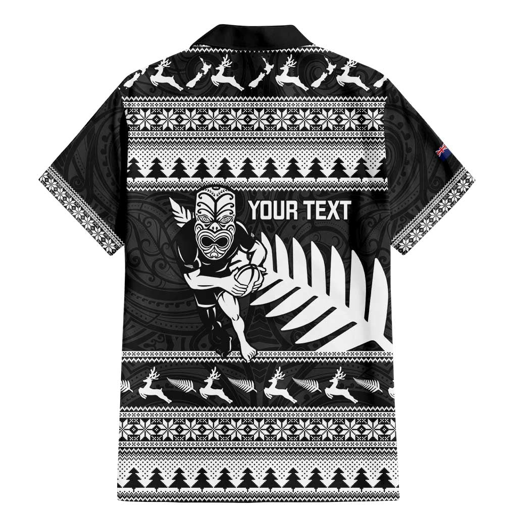 New Zealand Christmas Rugby Personalised Family Matching Mermaid Dress and Hawaiian Shirt Meri Kirihimete All Black Maori LT14 - Polynesian Pride